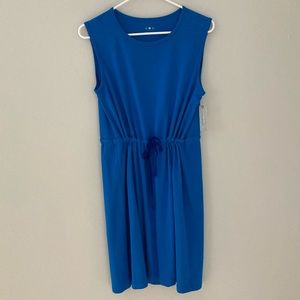 Anthropologie Shift Dress Blue Tie